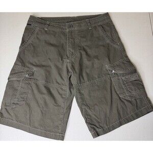 Kuhl Ambush Cargo Shorts Mens 33 Olive Utility Zip Pocket Outdoor Hiking 13”